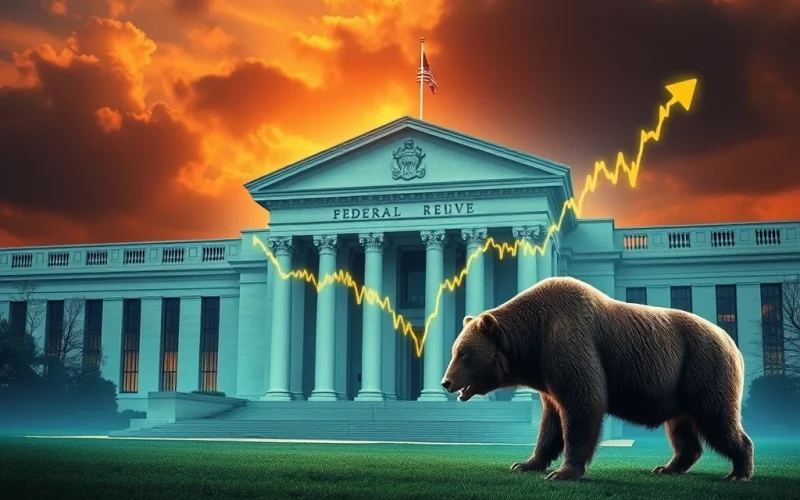 Bitcoin price chart under pressure as Fed rate cut odds decline