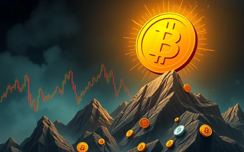 A visual representation of Bitcoin's impressive performance dwarfing the struggles of crypto liquid funds and altcoins, highlighting the challenges in digital asset management.