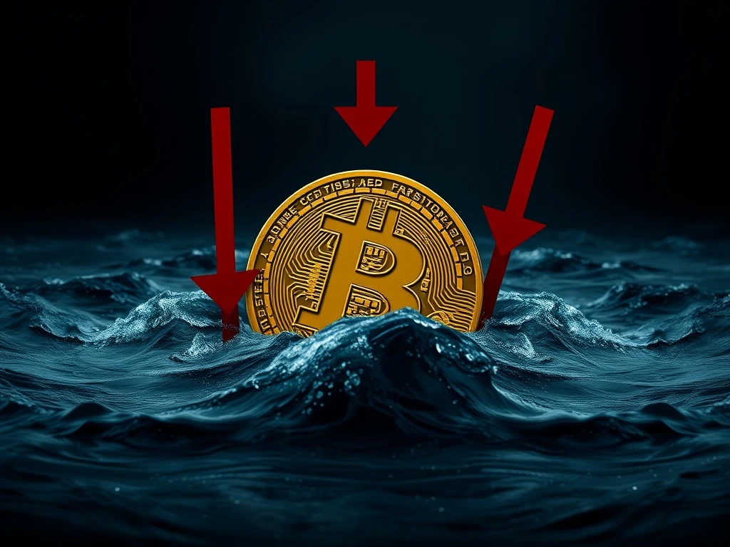 A chart showing Bitcoin futures open interest plummeting, indicating intense bearish sentiment in the crypto market.