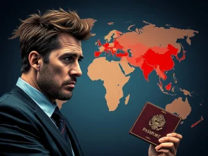 A visual representation of shrinking crypto golden visas, symbolizing reduced investor opportunities amidst global regulatory shifts, relevant to Bitcoin news.