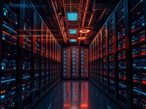 Digital representation of a robust Bitcoin hashrate and secure network, illustrating the immense computational power driving Bitcoin mining expansion.