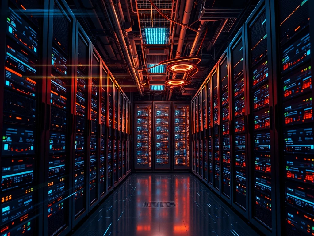Digital representation of a robust Bitcoin hashrate and secure network, illustrating the immense computational power driving Bitcoin mining expansion.