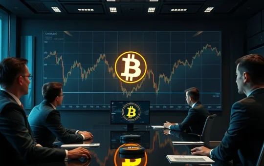 Professionals analyzing charts, symbolizing Bitcoin institutional investment and the market's evolving dynamics.
