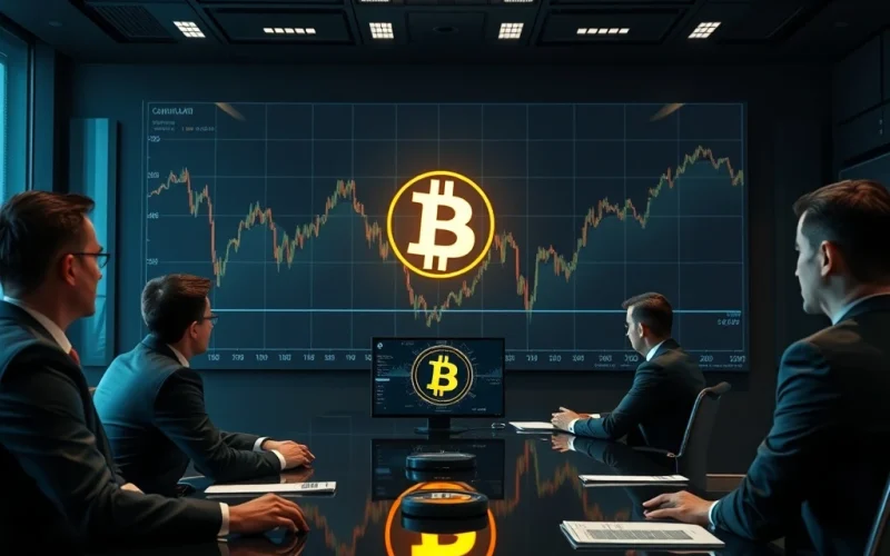 Professionals analyzing charts, symbolizing Bitcoin institutional investment and the market's evolving dynamics.