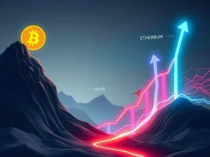 Charts illustrating significant URANUS crypto and NILA crypto surges against a backdrop of Bitcoin market consolidation.