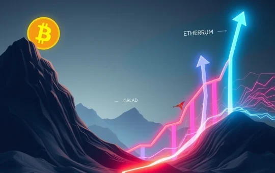 Charts illustrating significant URANUS crypto and NILA crypto surges against a backdrop of Bitcoin market consolidation.