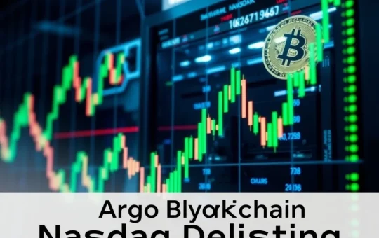 Bitcoin news on Nasdaq delisting Argo Blockchain due to stock decline