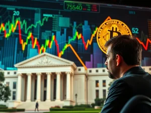 A visual representation of Bitcoin's dramatic price drop, illustrating the impact of US jobs data on the crypto market.