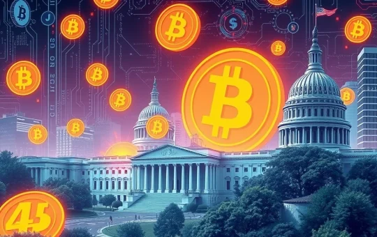 U.S. government unveils crypto regulatory strategy with Bitcoin symbols in the background