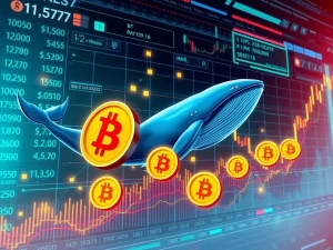 Bitcoin price chart with whale activity signaling market consolidation near $118,000