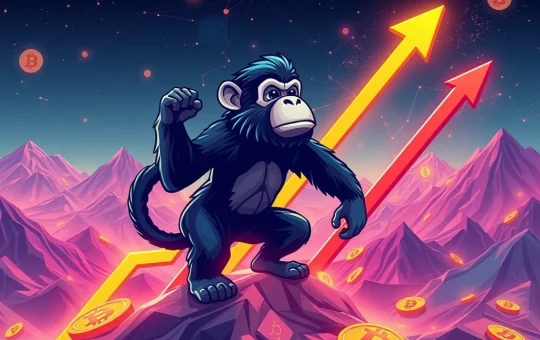 A vibrant illustration of a Node Monkey Bitcoin NFT, symbolizing the dramatic surge in Bitcoin NFTs and the expanding digital collectibles market.