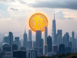 Visualizing Bitcoin Price's potential rise to $250K, driven by institutional adoption and strategic market shifts.