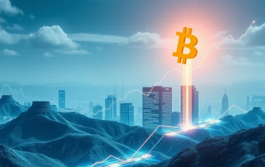A digital chart showing Bitcoin's potential August 2025 price rally, highlighting the impact of ETF inflows on the BTC forecast.