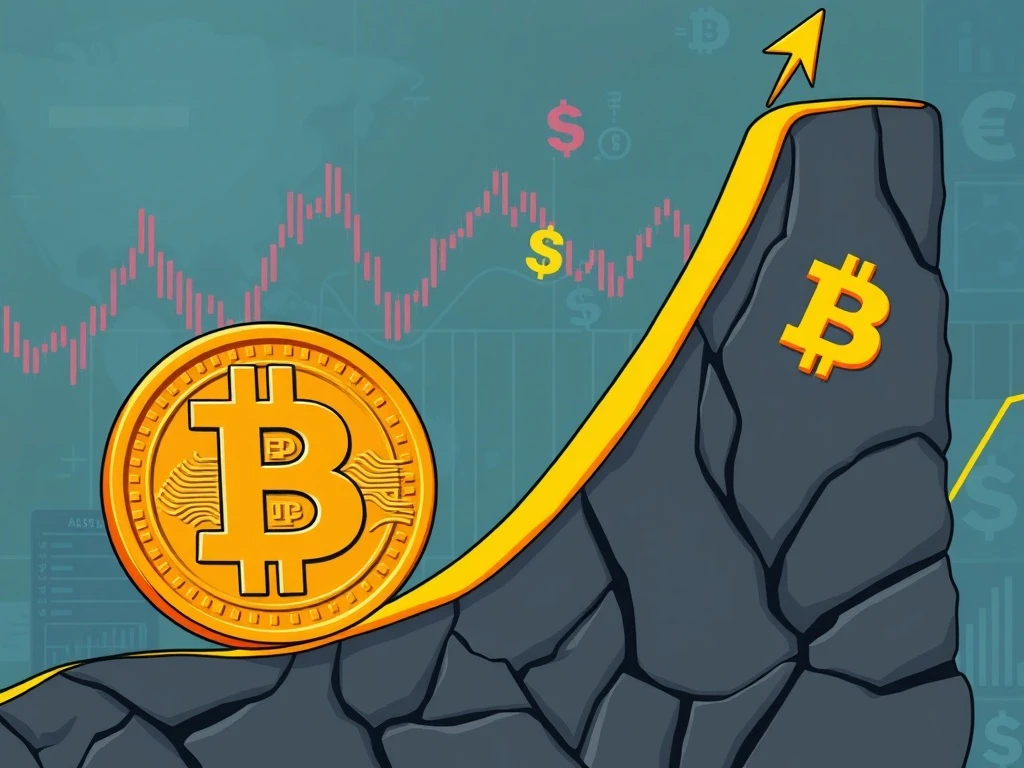 A chart showing a significant drop in Bitcoin price, illustrating the current market decline and its impact on the crypto market.