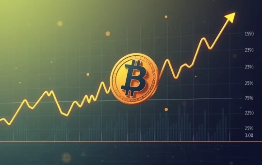 A digital representation illustrating Bitcoin price resilience after a large institutional sale by Galaxy Digital, showing a quick market recovery.