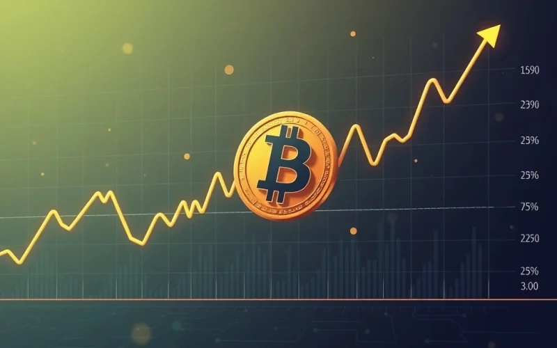 A digital representation illustrating Bitcoin price resilience after a large institutional sale by Galaxy Digital, showing a quick market recovery.
