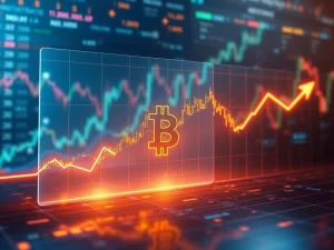 A chart showing Bitcoin price testing a significant $121,100 liquidation wall, illustrating current BTC analysis.
