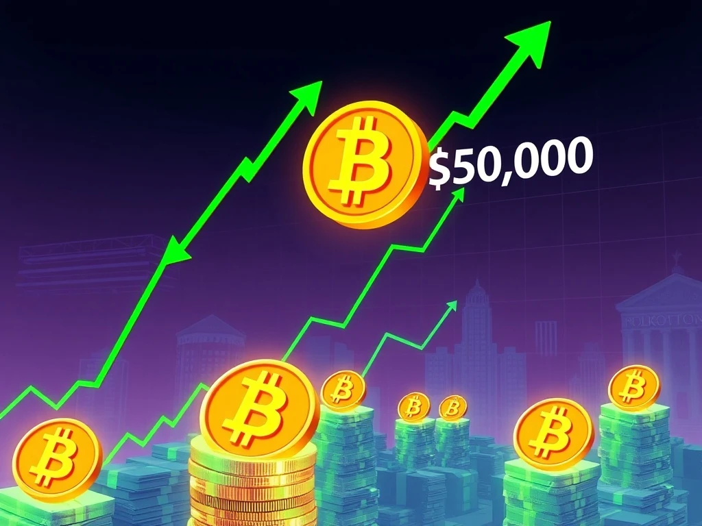 A chart illustrating Bitcoin's price trajectory towards a $130K target, supported by robust institutional Bitcoin ETF inflows.