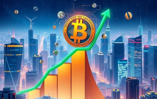 A chart showing a Bitcoin price prediction reaching $130K, supported by strong institutional investment inflows.