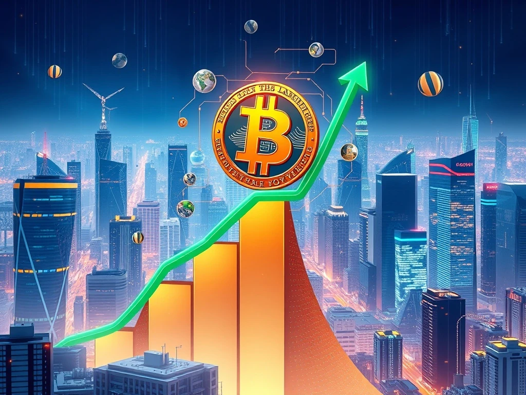 A chart showing a Bitcoin price prediction reaching $130K, supported by strong institutional investment inflows.