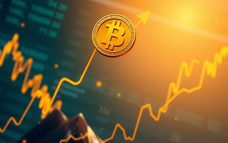 A visual representation of Bitcoin's impressive Q4 rally, showing its price surging towards new highs, reflecting optimistic Bitcoin price predictions.
