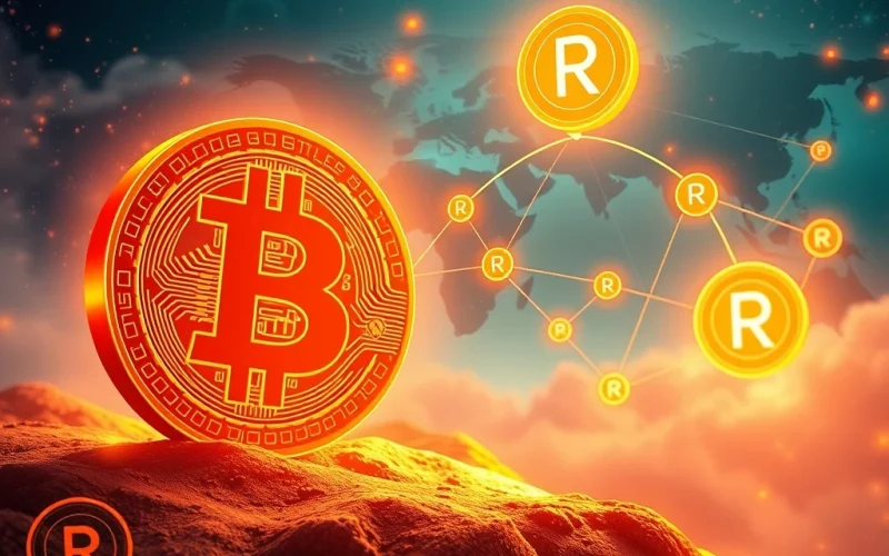 A graphic illustrating the significant surge in Bitcoin price, alongside the innovative Remittix platform facilitating global crypto payments.