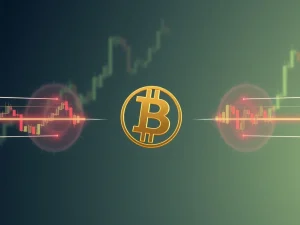 A visual representation of Bitcoin price caught in a tight trading range, highlighting the current market indecision.