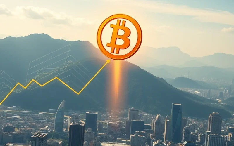 A soaring Bitcoin price chart, illustrating its astonishing rebound driven by significant Crypto ETFs inflows and bullish market sentiment.