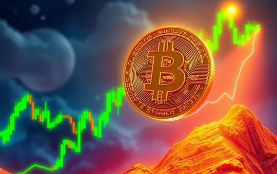 A dynamic chart showing Bitcoin price breaking through resistance, indicating a strong BTC rally and potential for further gains.