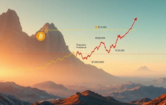 A chart illustrating Bitcoin price movements, highlighting the crucial $112,000 support level and the potential path towards a $130,000 Bitcoin target.