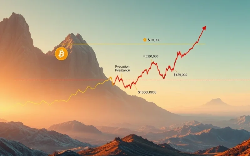A chart illustrating Bitcoin price movements, highlighting the crucial $112,000 support level and the potential path towards a $130,000 Bitcoin target.