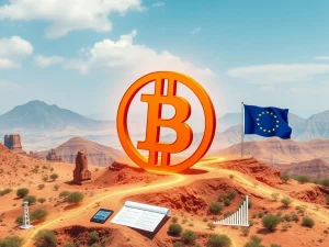 Chart showing Bitcoin's rally influenced by macroeconomic trends, a US-EU trade deal, and Bitcoin ETFs boosting institutional adoption.