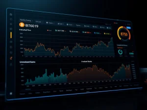 Bitcoin strategy dashboard showing $2.818B unrealized gains from $73,277 average cost