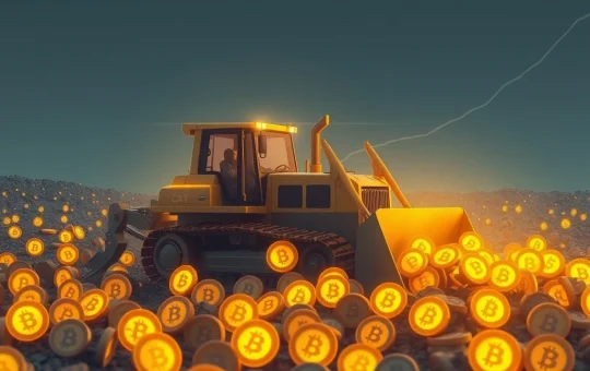A conceptual image illustrating BSTR's 'bulldozer strategy' to reduce BTC circulating supply by targeting dormant Bitcoin reserves.