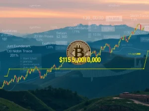 Bitcoin derivatives chart showing the crucial $115,000 Bitcoin support level being tested amidst recent price drops and liquidations.