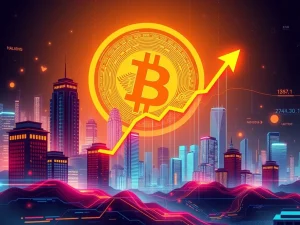 A chart showing a significant Bitcoin surge, illustrating how institutional adoption is driving its price upwards.