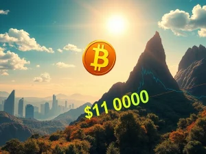 A dynamic chart illustrating Bitcoin's price surge past $119,000, signifying robust digital asset growth driven by market optimism.