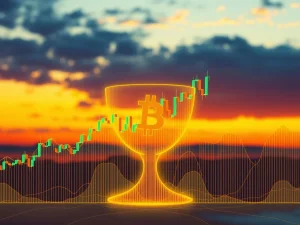 Bitcoin price chart forming cup and handle pattern during summer lull
