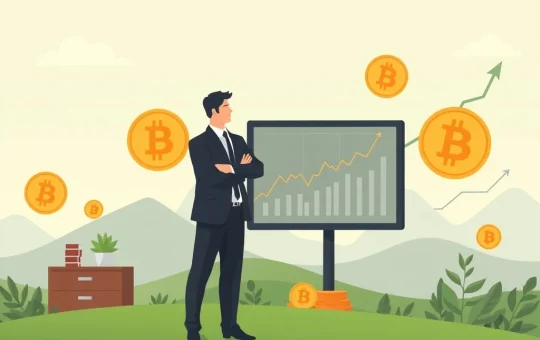 A confident executive observing a digital chart showing Bitcoin's strategic role in corporate treasury management as an inflation hedge.