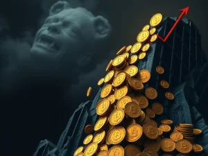 Bitcoin coins falling in a bear market with strong firms remaining resilient