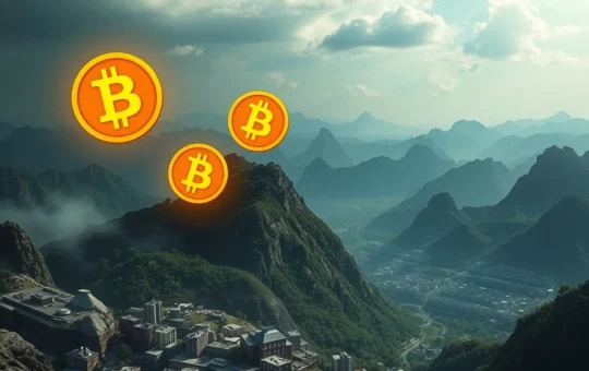 Illustration of Bitcoin soaring above a graph representing the rising US national debt, symbolizing its role as a crypto hedge against economic uncertainty.