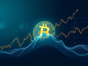 A graph illustrating the surging Bitcoin VIX correlation, showing Bitcoin's increasing ties to traditional market dynamics and institutional adoption.