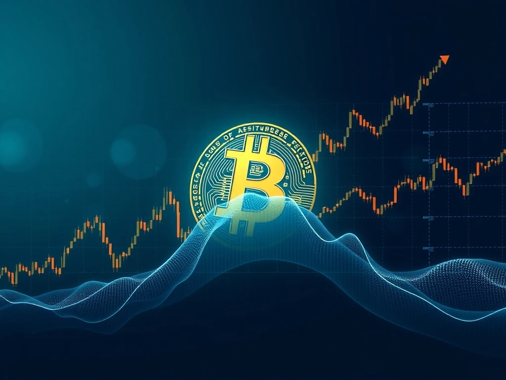 A graph illustrating the surging Bitcoin VIX correlation, showing Bitcoin's increasing ties to traditional market dynamics and institutional adoption.