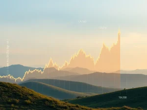 Chart illustrating decreasing Bitcoin volatility alongside growing institutional adoption and Bitcoin ETF inflows, signaling a maturing crypto market.