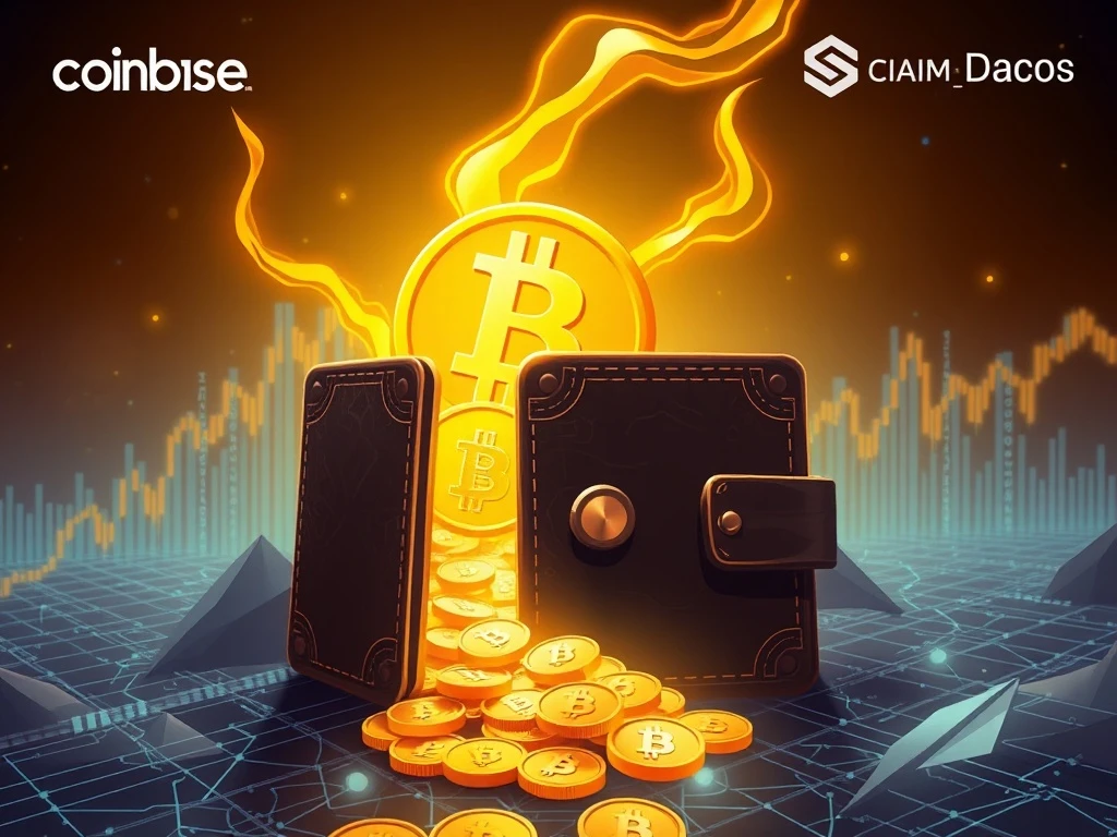 A digital representation of a 14-year-old Bitcoin wallet opening, symbolizing the movement of dormant Bitcoin, with blockchain connections in the background.