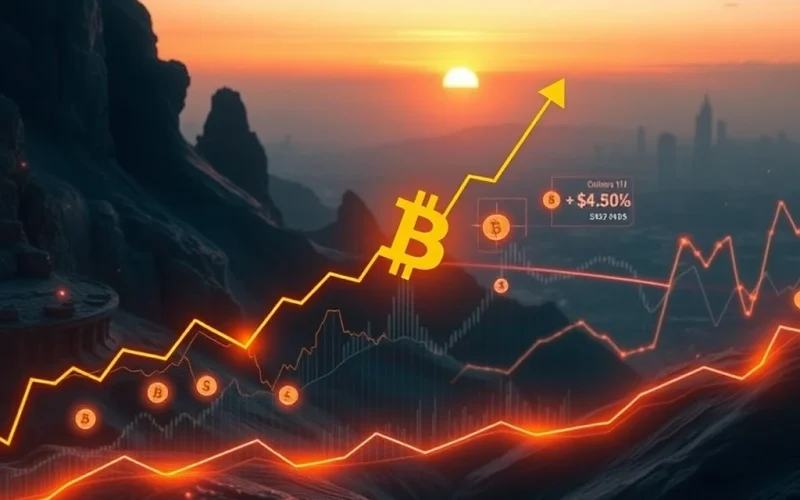 A Bitcoin chart showing a wedge breakout pattern with surging capital inflows, indicating potential market shifts for Bitcoin's price.