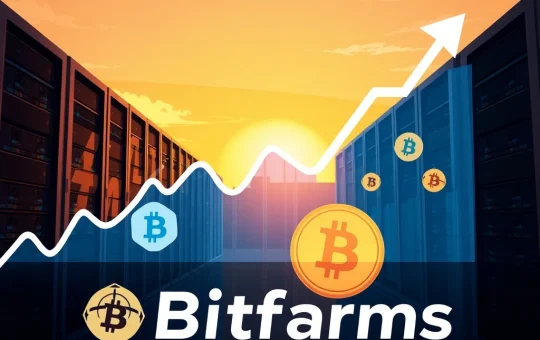 A Bitfarms stock chart showing a significant upward trend, illustrating the positive impact of the share buyback on BITF Stock.