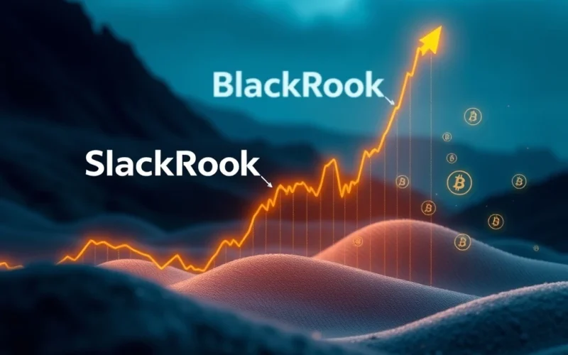 A powerful visual representing BlackRock's Bitcoin ETF (IBIT) outperforming the S&P 500 ETF, symbolizing the shift in investment towards digital assets.