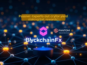 BlockchainFX Staking platform with digital currency flowing, symbolizing passive income and crypto yield outperforming competitors.