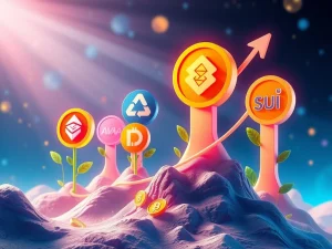Visual representation of BlockDAG and other leading altcoins thriving, symbolizing diverse crypto growth strategies and investor attraction.